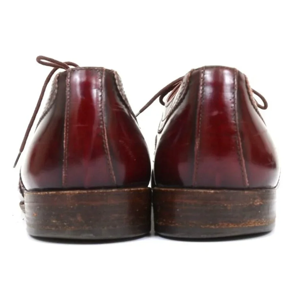 Mario Bruni Mens Size 9W Burgundy Leather Cap-Toe Oxford Loafer FREE SHOE TREES!